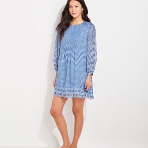 NWT Vineyard Vines Pintuck Swing Dress in Blue Print